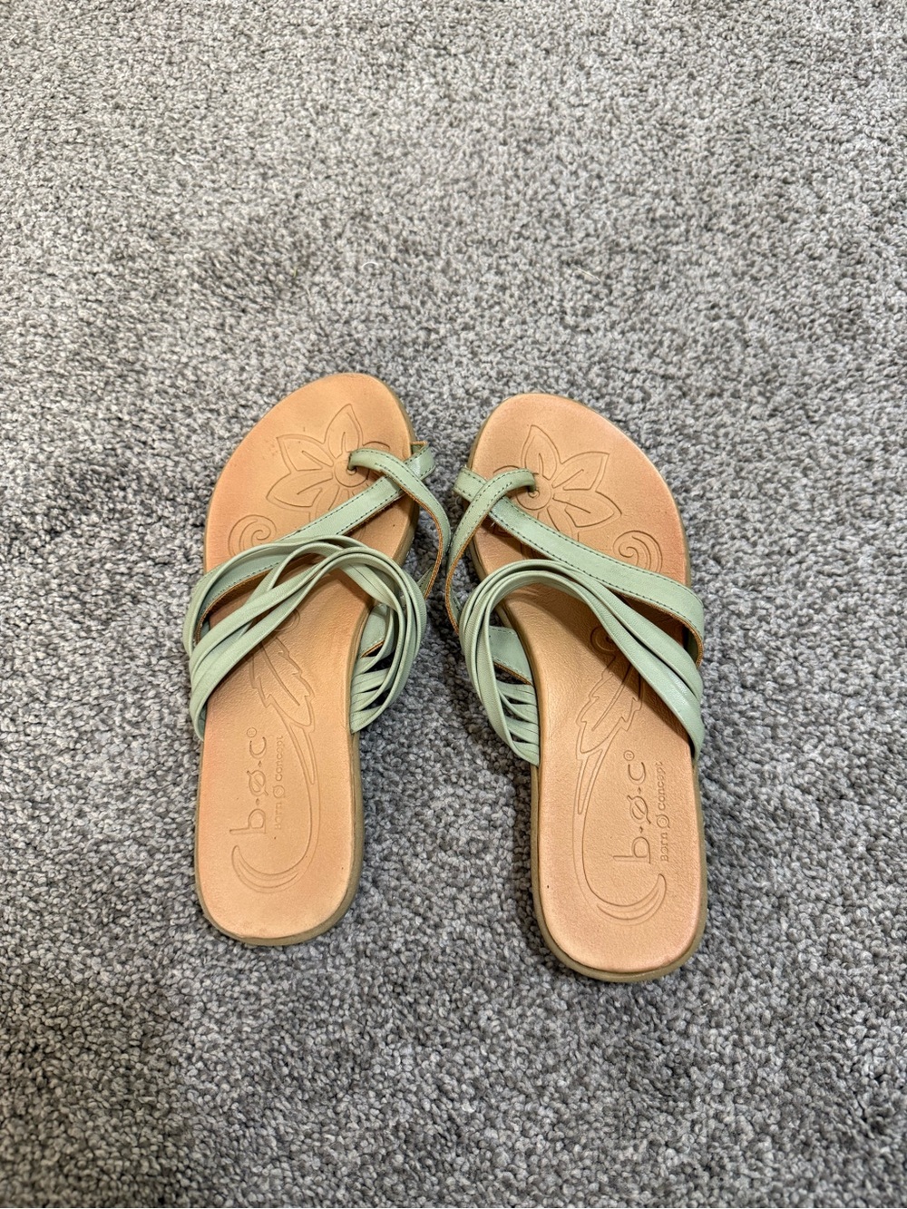 b.o.c. Mint Green Multi-Strap Slide Sandals